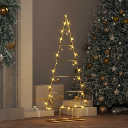 Metalen kerstboom met standaard Goud 90 cm Poedergecoat staal