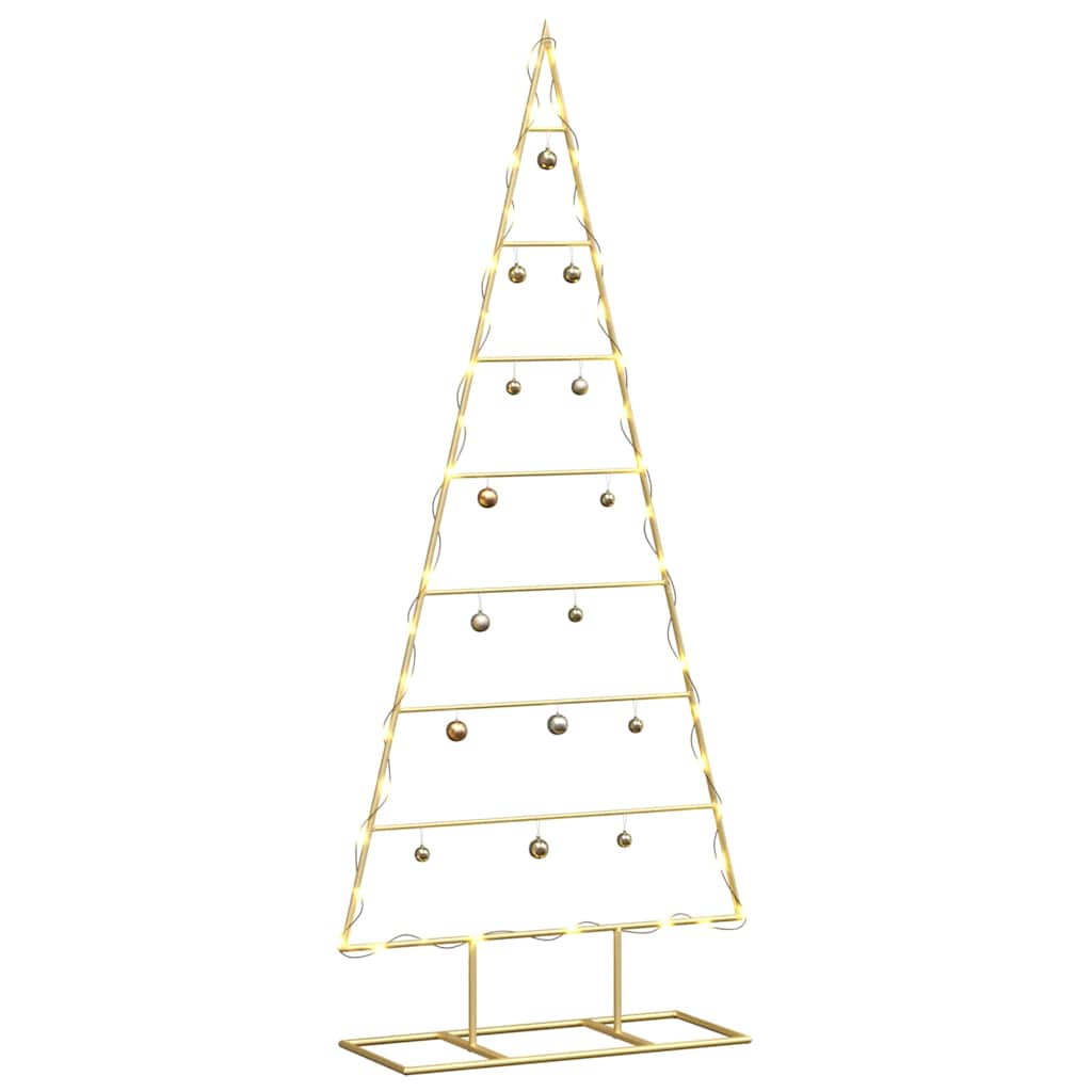 Metalen kerstboom met standaard Goud 125 cm Poedergecoat staal
