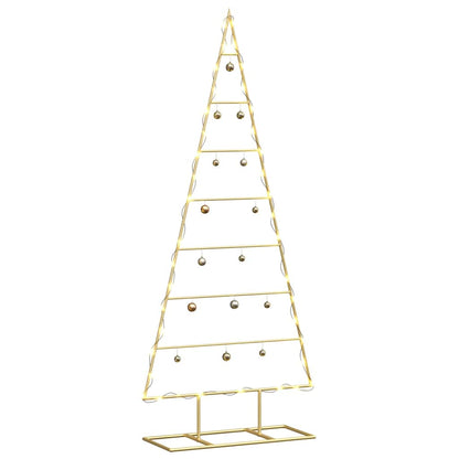 Metalen kerstboom met standaard Goud 125 cm Poedergecoat staal