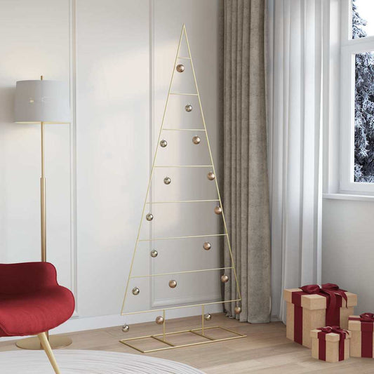 Metalen kerstboom met standaard Goud 210 cm Poedergecoat staal