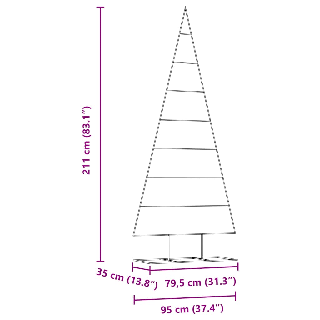 Metalen kerstboom met standaard Goud 210 cm Poedergecoat staal