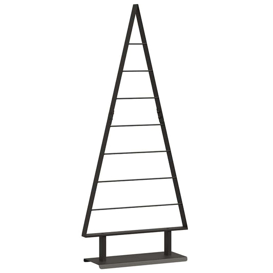Metalen kerstboom met standaard Zwart 125 cm Staal