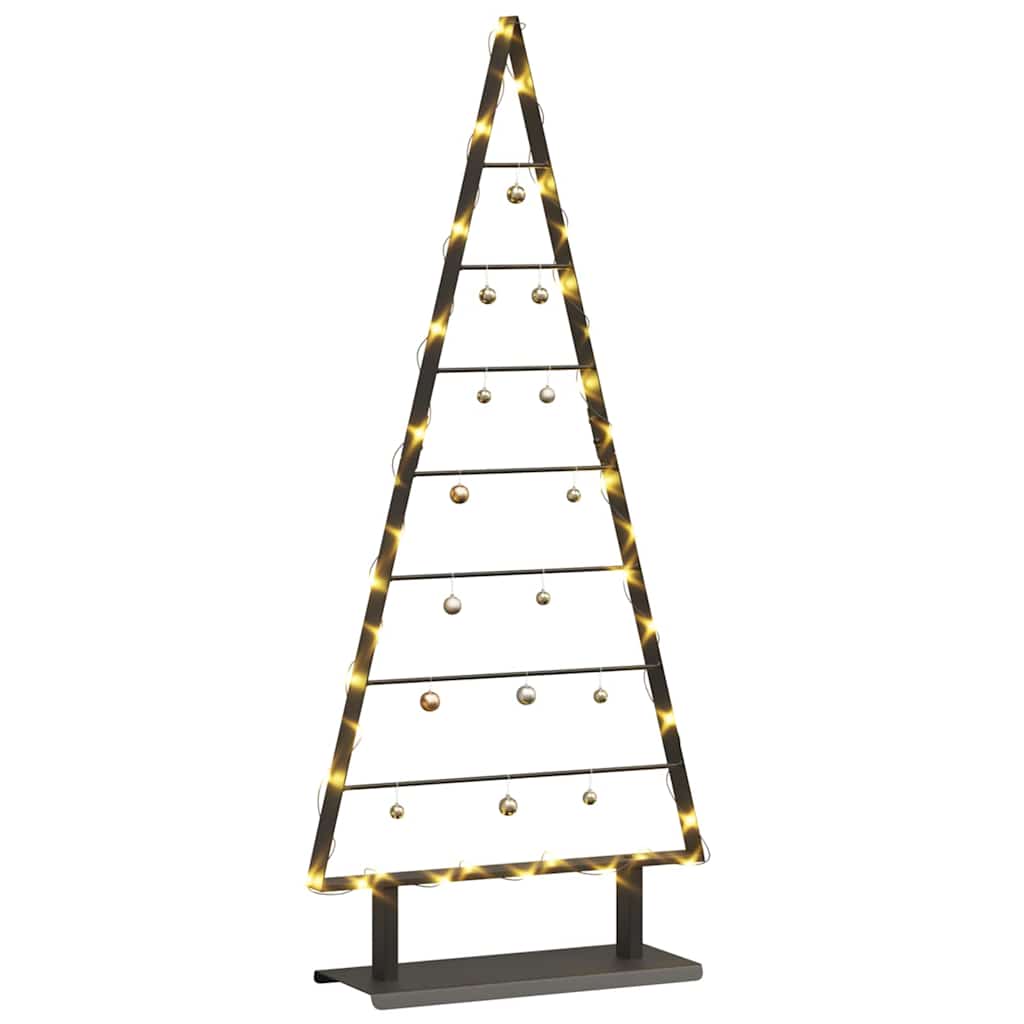Metalen kerstboom met standaard Zwart 125 cm Staal