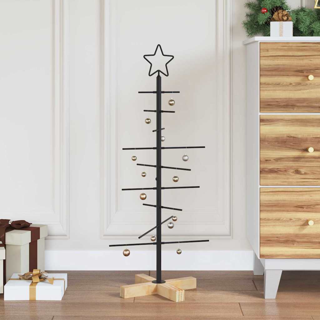 Metalen kerstboom met standaard Zwart 90 cm Poedergecoat staal