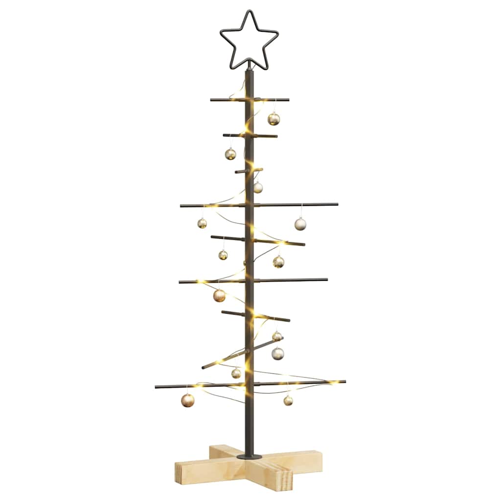 Metalen kerstboom met standaard Zwart 90 cm Poedergecoat staal