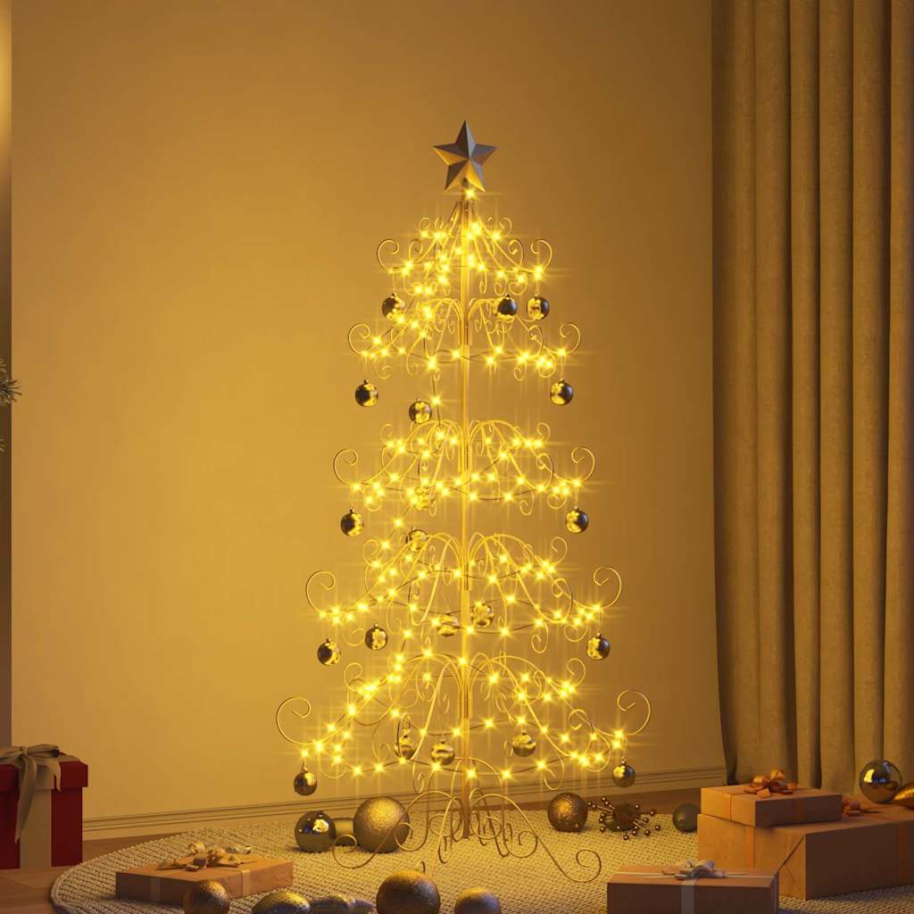 Metalen kerstboom met standaard Goud 150 cm Poedergecoat staal