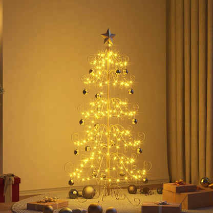 Metalen kerstboom met standaard Goud 150 cm Poedergecoat staal