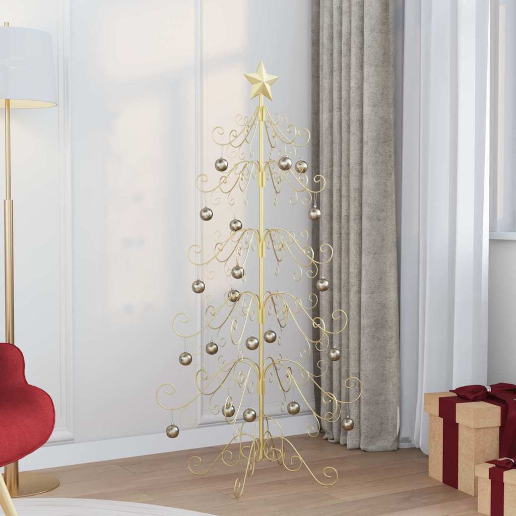 Metalen kerstboom met standaard Goud 150 cm Poedergecoat staal