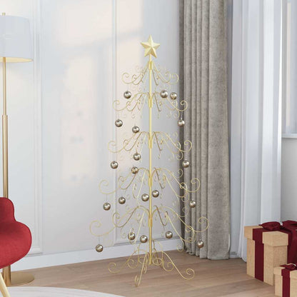 Metalen kerstboom met standaard Goud 150 cm Poedergecoat staal