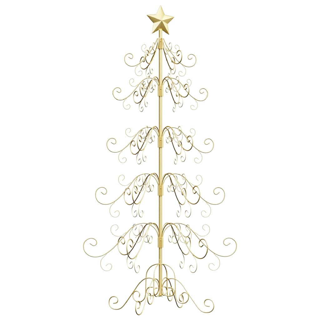 Metalen kerstboom met standaard Goud 150 cm Poedergecoat staal