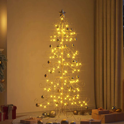 Metalen kerstboom met standaard Goud 180 cm Poedergecoat staal