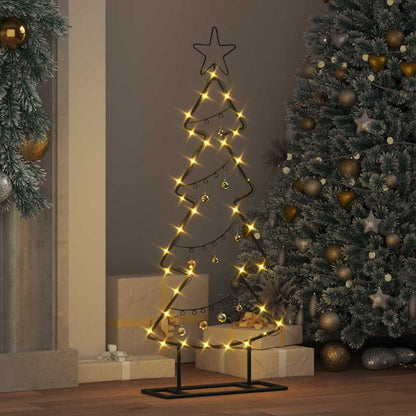 Metalen kerstboom met standaard Zwart 90 cm Staal