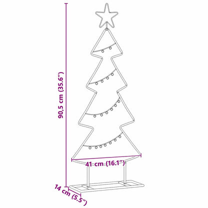 Metalen kerstboom met standaard Zwart 90 cm Staal