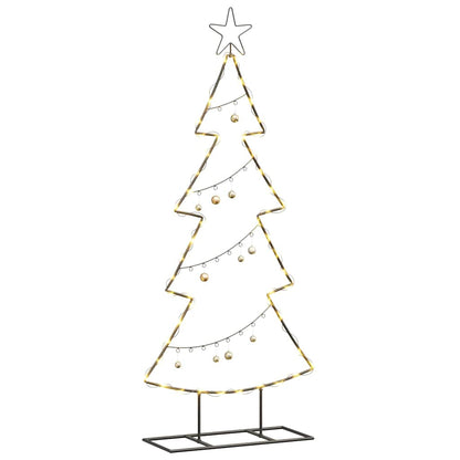 Metalen kerstboom met standaard Zwart 125 cm Staal
