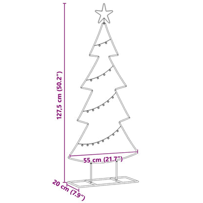 Metalen kerstboom met standaard Zwart 125 cm Staal