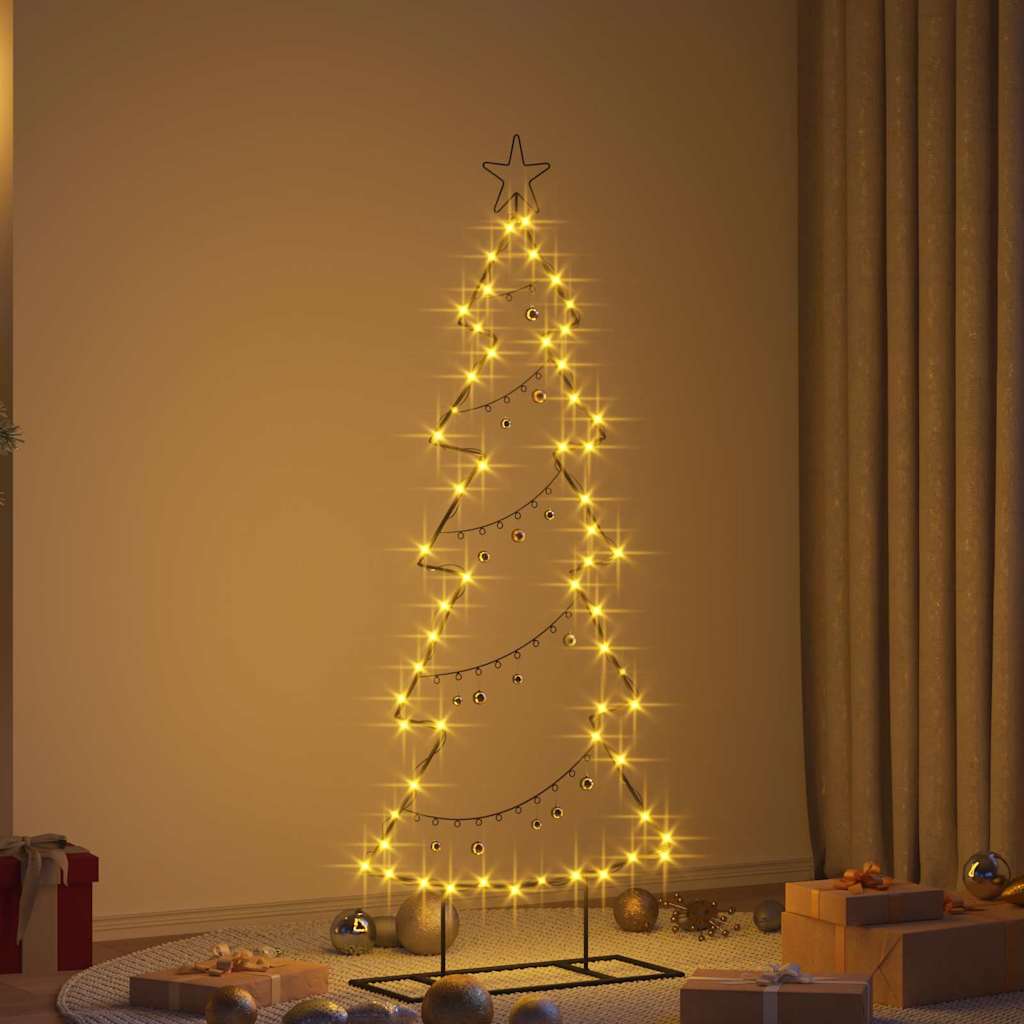 Metalen kerstboom met standaard Zwart 150 cm Staal