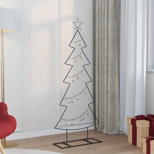 Metalen kerstboom met standaard Zwart 150 cm Staal