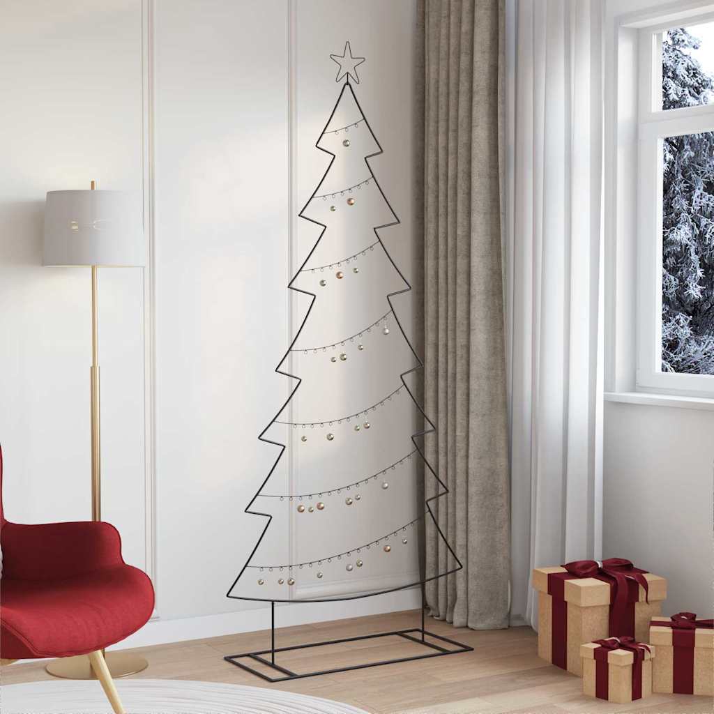 Metalen kerstboom met standaard Zwart 210 cm Staal