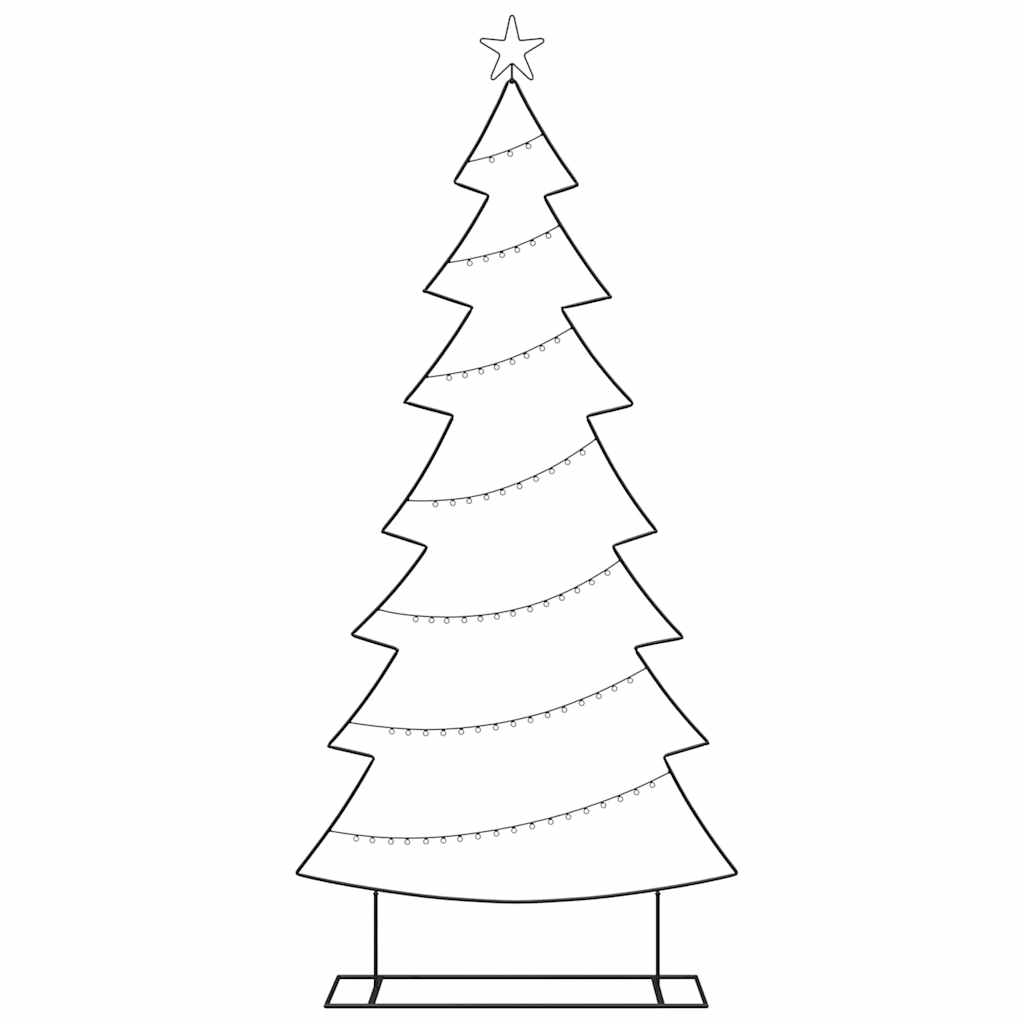 Metalen kerstboom met standaard Zwart 210 cm Staal