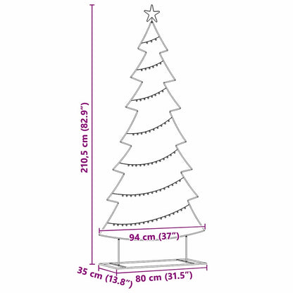 Metalen kerstboom met standaard Zwart 210 cm Staal