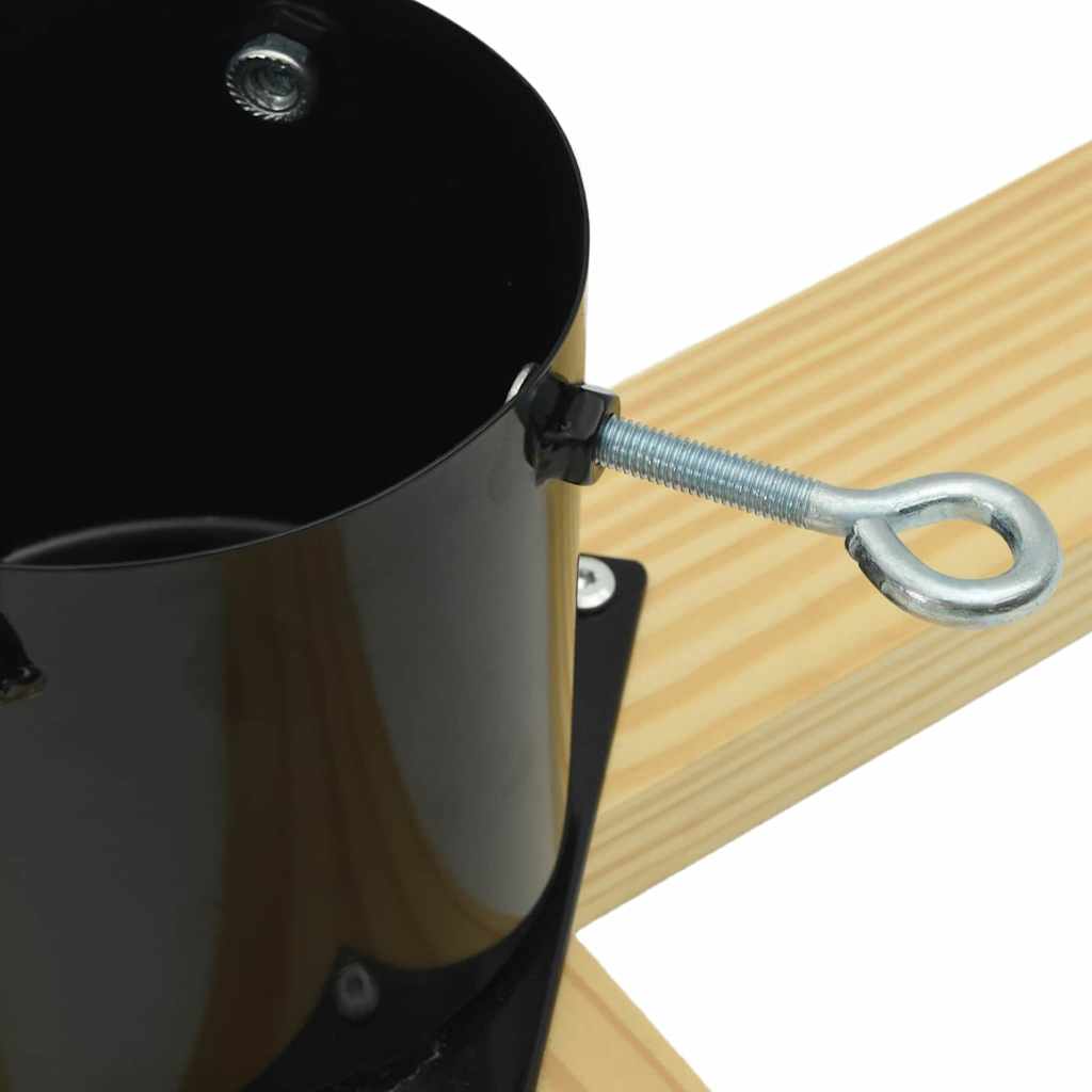 Kerstboomstandaard Zwart 50 x 50 x 16 cm Massief grenenhout