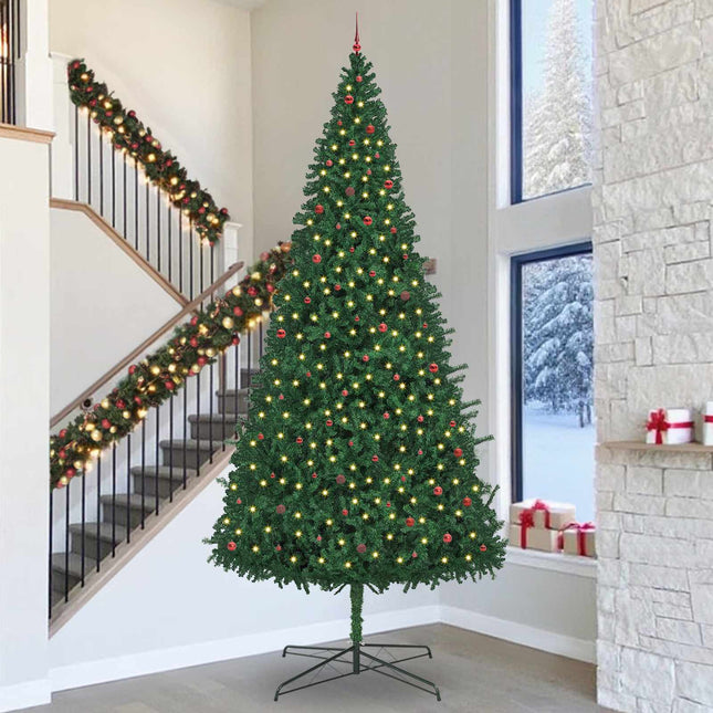 Kerstboom Met Decoratieve Slingerlichten Groen 400 Cm Pvc