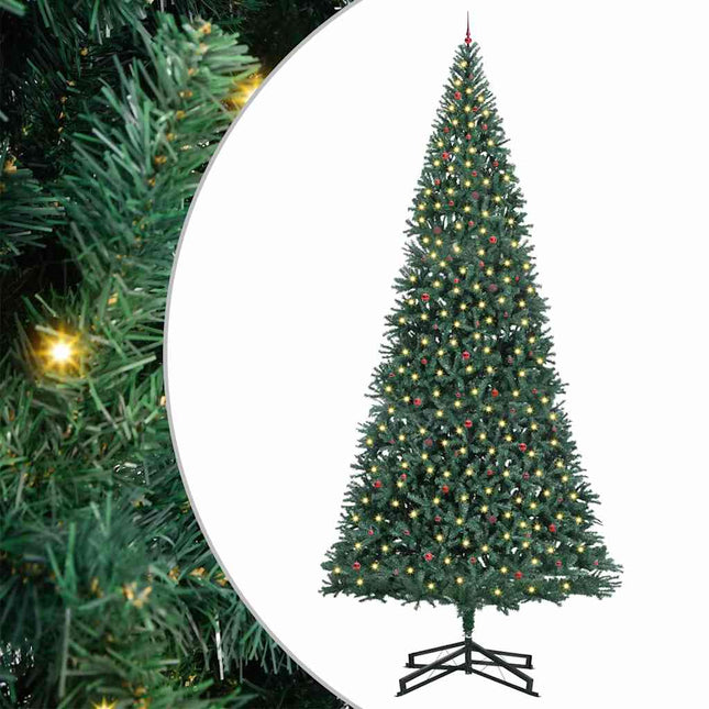 Artificial Pre-Lit Kerstboom Met Ballenset Groen 500 Cm Pvc