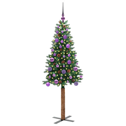 Slanke Kerstboom Groen 150 cm PVC en massief dennenhout