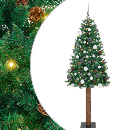 Slanke Kerstboom Groen Pvc En Massief Dennenhout