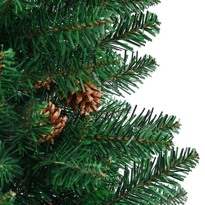 Slanke Kerstboom Groen 180 cm PVC en massief dennenhout