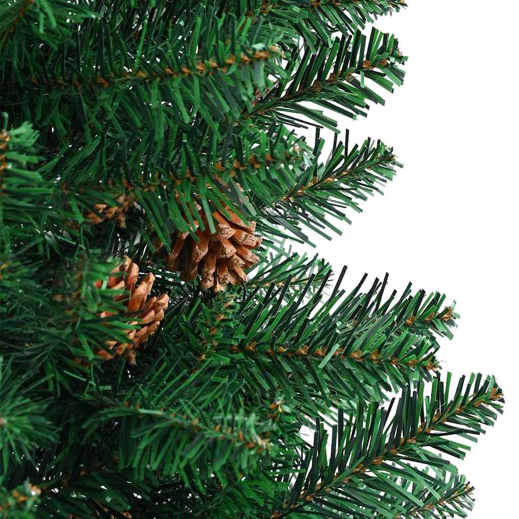 Slanke Kerstboom Groen 180 cm PVC en massief dennenhout