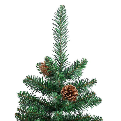 Slanke Kerstboom Groen 180 cm PVC en massief dennenhout