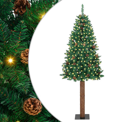 Slanke Kerstboom Groen Pvc En Massief Dennenhout