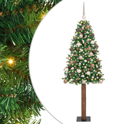 Slanke Kerstboom Groen Pvc En Massief Dennenhout