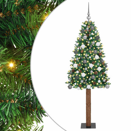 Slanke Kerstboom Groen Pvc En Massief Dennenhout