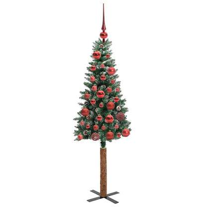 Slanke Kerstboom Groen 150 cm PVC en massief dennenhout