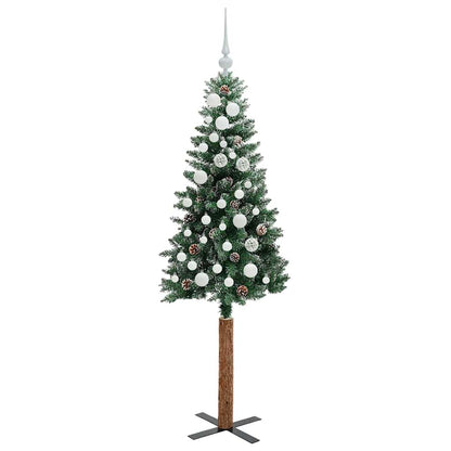 Slanke Kerstboom Groen 150 cm PVC en massief dennenhout