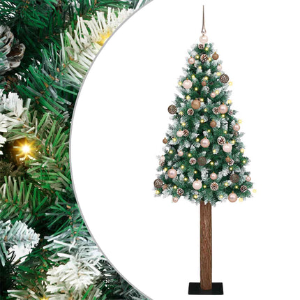 Slanke Kerstboom Groen Pvc En Massief Dennenhout