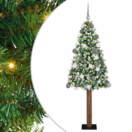 Slanke Kerstboom Groen Pvc En Massief Dennenhout