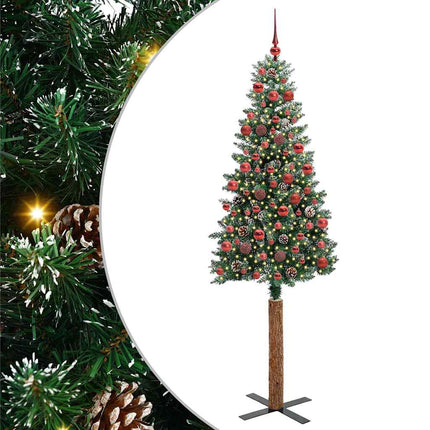 Slanke Kerstboom Groen Pvc En Massief Dennenhout