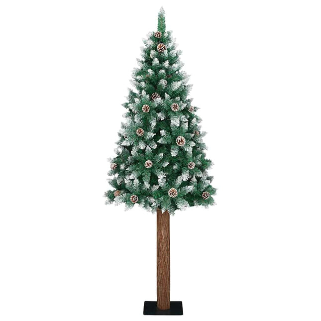 Slanke Kerstboom Groen Pvc En Massief Dennenhout