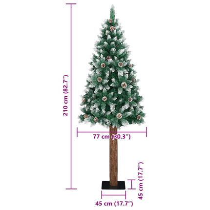 Slanke Kerstboom Groen Pvc En Massief Dennenhout