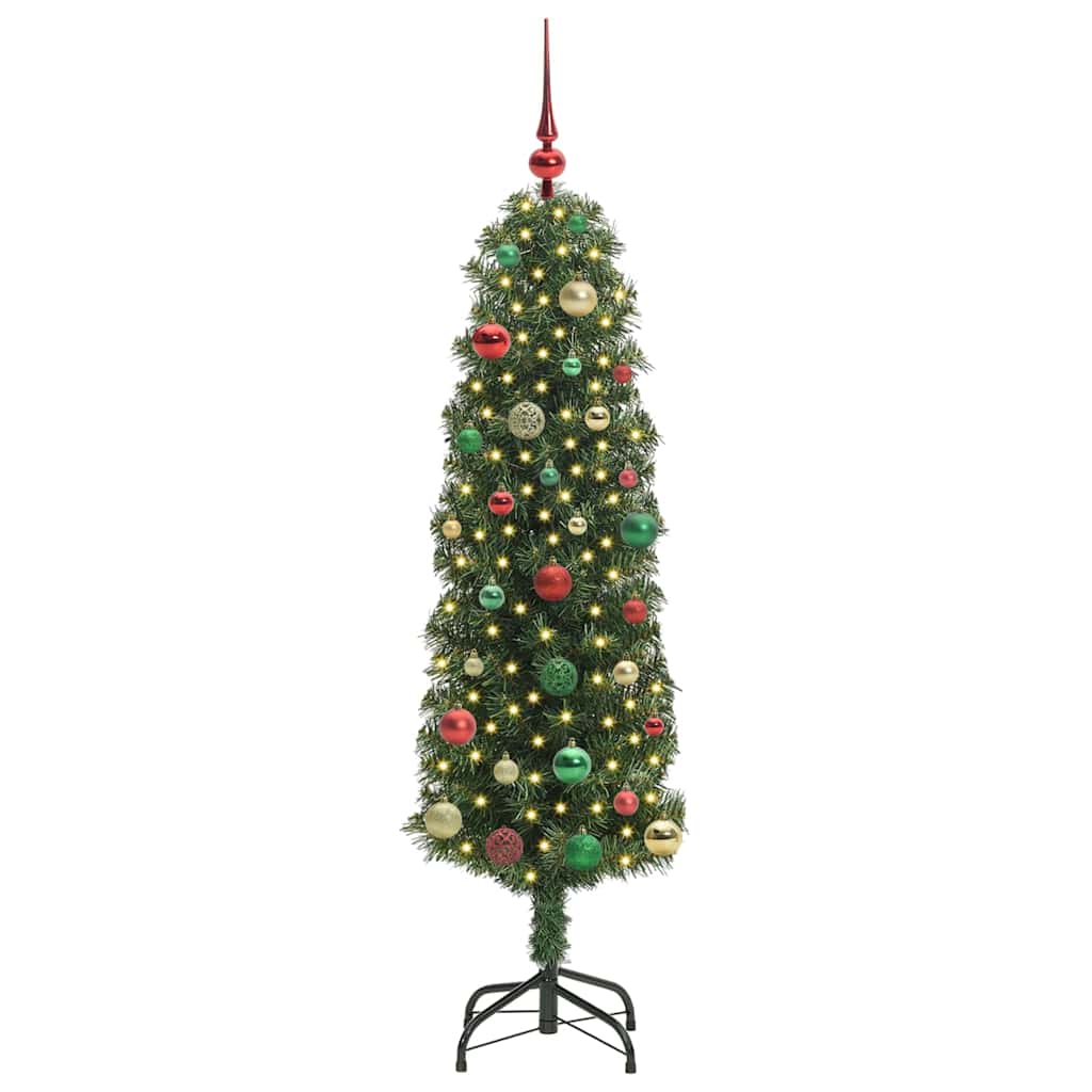 Kunstkerstboom Groen 150 cm PVC en Staal en Kunststof