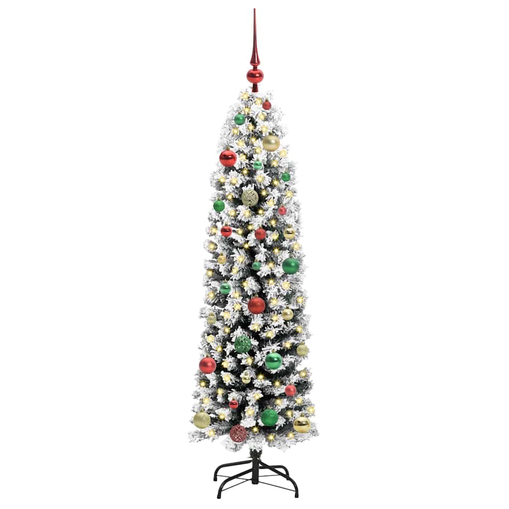 Kunstkerstboom Groen 150 cm PVC en Staal en Kunststof