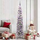 180 cm / Groen en wit / met 300 LED's en 120 lila ballen