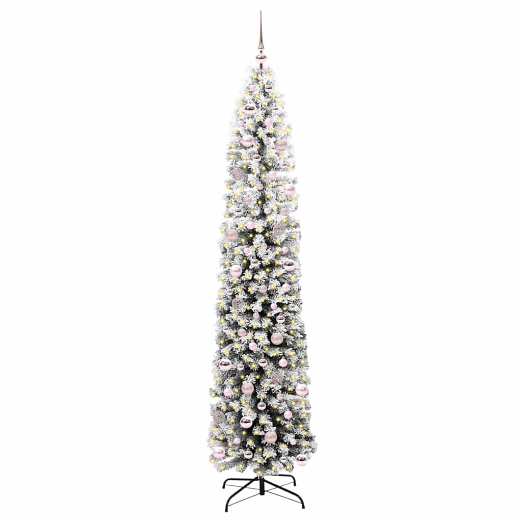Kunstkerstboom Groen 240 cm PVC en Staal en Kunststof