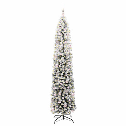 Kunstkerstboom Groen 240 cm PVC en Staal en Kunststof