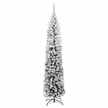 Kunstkerstboom Groen 240 cm PVC en Staal en Kunststof