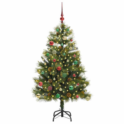 Kunstmatige Scharnier Kerstboom met Cones Groen 150 cm