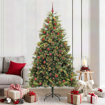 Kunstmatige Scharnier Kerstboom Met Cones Groen